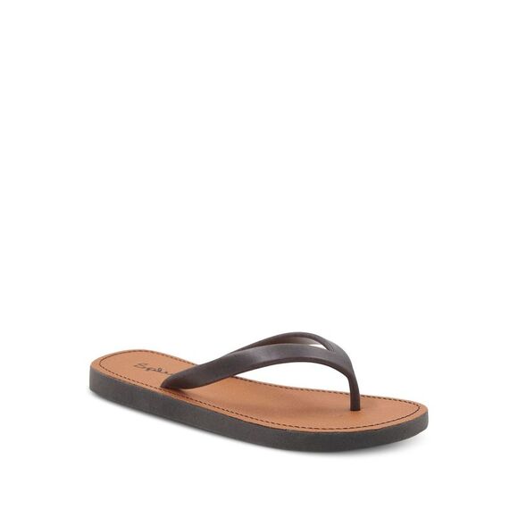 SPLENDID Womens Black Comfort Strappy Fern Square Toe Slip On Leather Thong Sandals Shoes main image 0